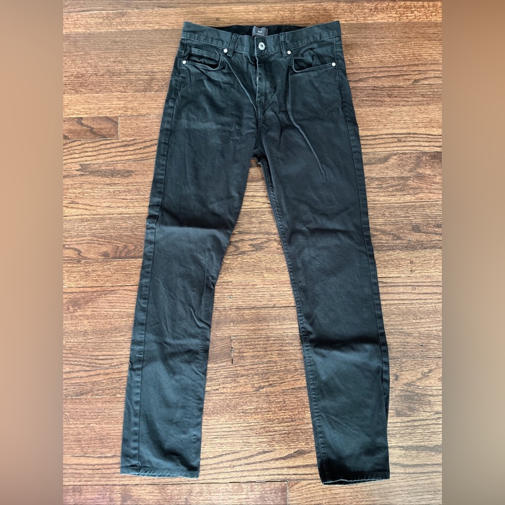 H&M Jeans Mens 30x32 Black Jean Slim Fit Silver Accents Casual